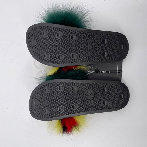 NWT Real Fur Slippers / Sandals, Multicolor - Picture 4 of 7